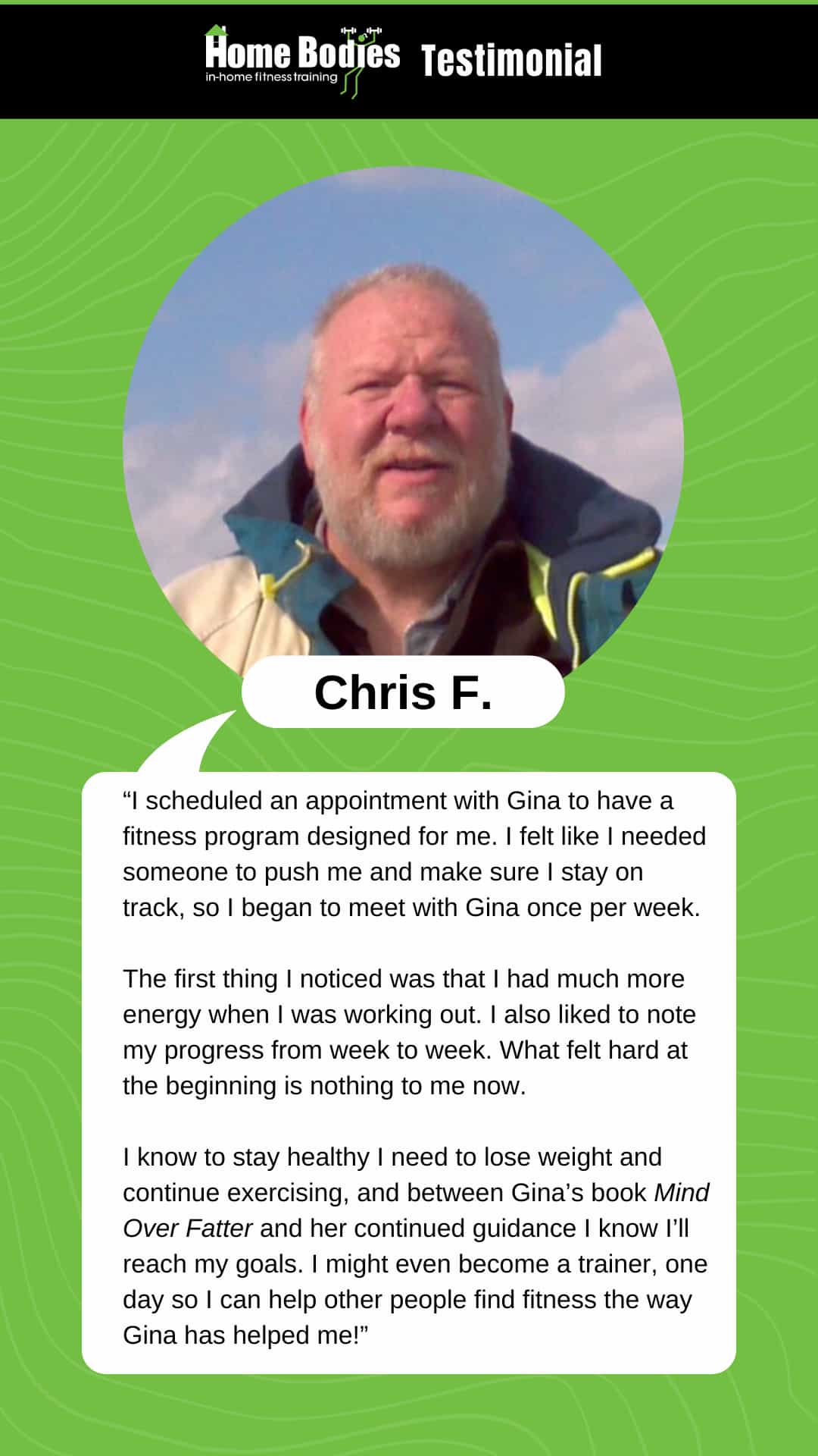 Chris was so excited to find a Portsmouth based in home personal trainer. portsmouth in home personal trainer