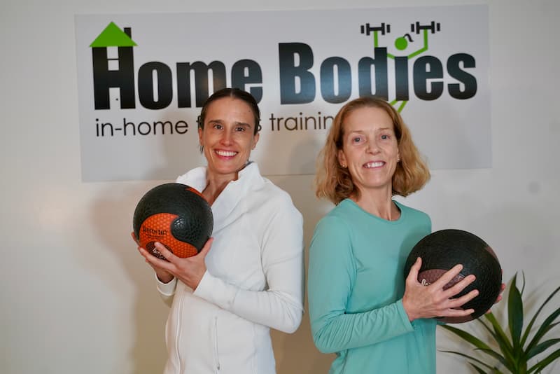 in home and remote personal trainers gina paulhus and ashley arpe of home bodies are ready to get you into amazing shape in home and remote personal trainers